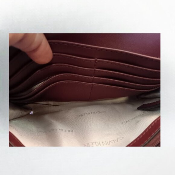 Calvin Klein soft leather handbag cranberry red - Picture 10 of 14